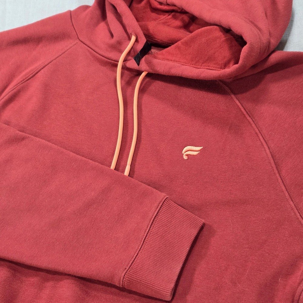 Fabletics Hoodie Men Large Red Excellent Pullover Fleece Raglan Pocket